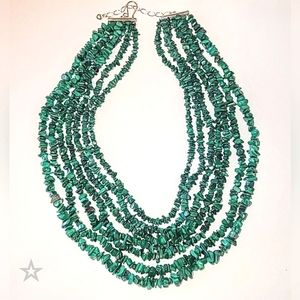 JAY KING MALACHITE 7-STRAND NECKLACE - STERLING SILVER CLASP